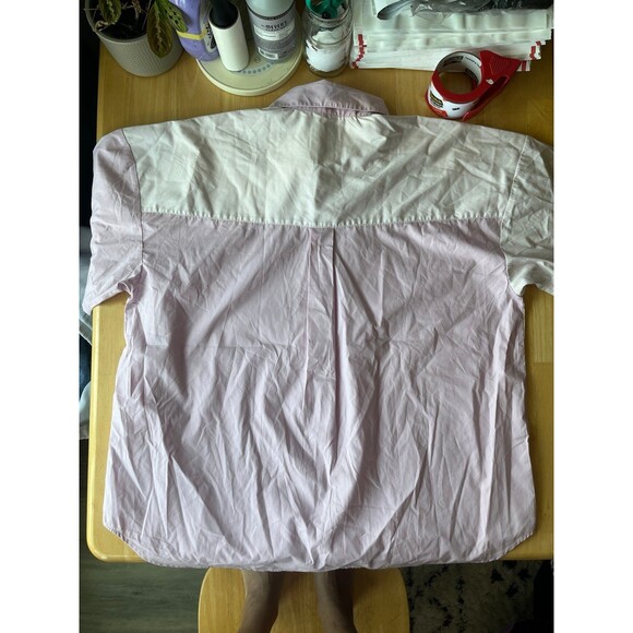 ABERCROMBIE and FITCH Color Block Pink Shirt Dress Button Down L - Picture 3 of 3